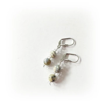 Merlinit 2 golyós fülbevaló hegyikristály korongokkal