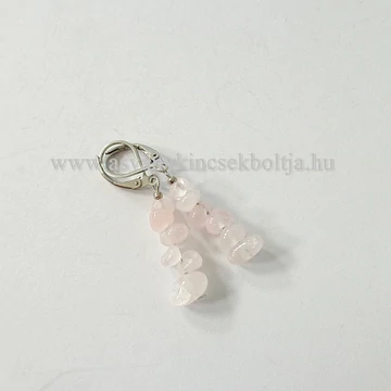 Rózsakvarc szemcsés fülbevaló Rózsakvarc szemcsés fülbevaló