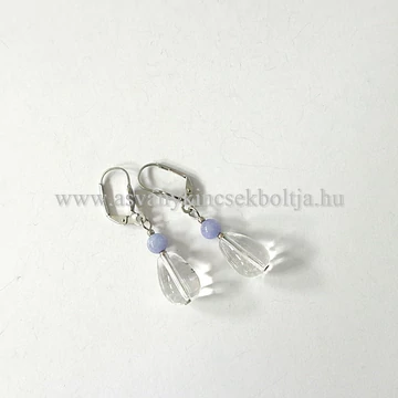 Tanzanit - hegyikristály fülbevaló Tanzanit - hegyikristály fülbevaló