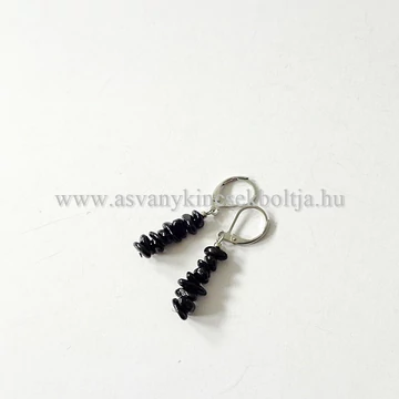 Fekete turmalin szemcsés fülbevaló