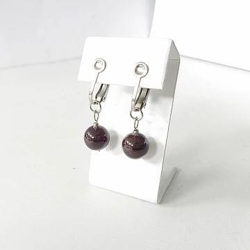 Gránát 1 golyós klipsz fülbevaló