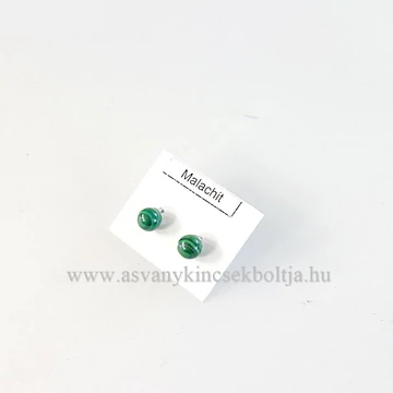 Malachit pötty fülbevaló 6 mm Malachit pötty fülbevaló 6 mm