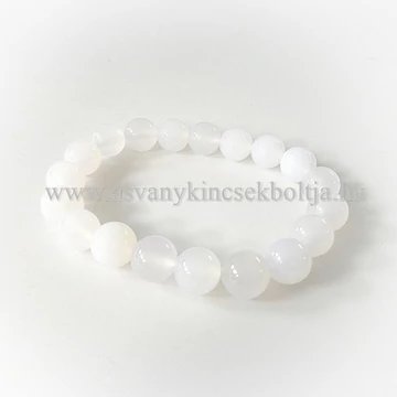 Fehér achát női - férfi karkötő 10 mm Fehér achát női - férfi karkötő 10 mm