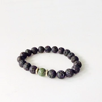 Lávakő - mohaachát női-férfi karkötő 10 mm