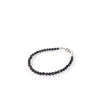 Fekete turmalin fazettált karlánc 4 mm