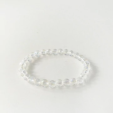 Hegyikristály aurakvarc fazettált karkötő 6 mm