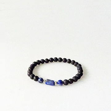 Lávakő - lápisz női-férfi karkötő 6 mm