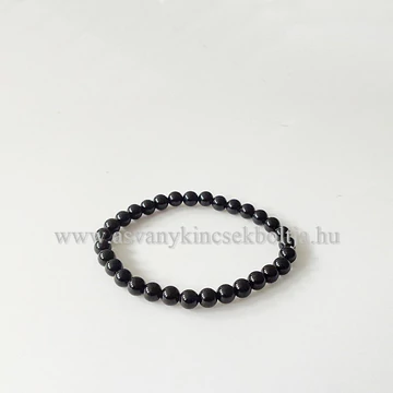 Fekete turmalin női-férfi karkötő 6 mm