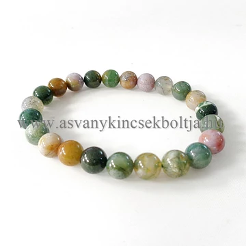 Indiai achát női - férfi karkötő 8 mm Indiai achát női - férfi karkötő 8 mm