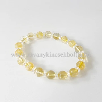 Citrin - hegyikristálykorong karkötő 8 mm