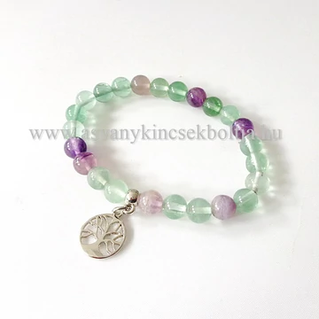Fluorit karkötő medálos 8 mm Fluorit karkötő medálos 8 mm