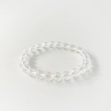 Hegyikristály aurakvarc fazettált karkötő 8 mm