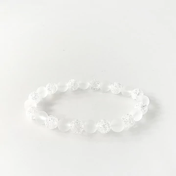 Matt és repesztett hegyikristály karkötő 8 mm