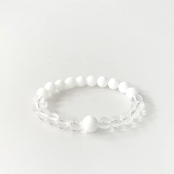 Hegyikristály - tejkvarc karkötő 8 mm