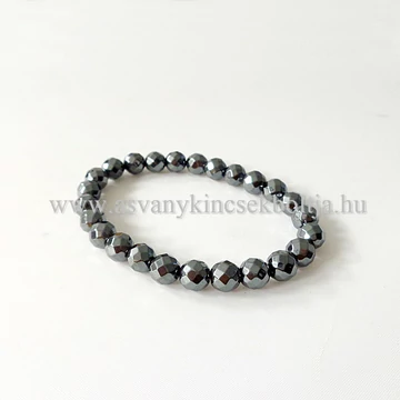 Hematit fazettált karkötő 8 mm Hematit fazettált karkötő 8 mm