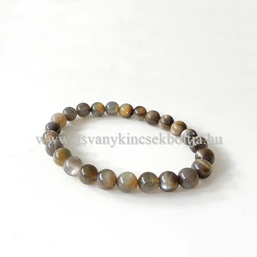 Fekete holdkő karkötő 8 mm