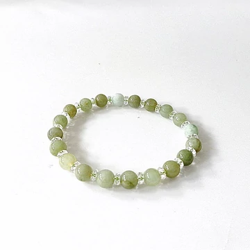 Burmai jáde - hegyikristály karkötő 8 mm Burmai jáde - hegyikristály karkötő 8 mm