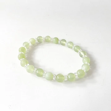 Jáde - hegyikristály karkötő 8 mm Jáde - hegyikristály karkötő 8 mm