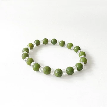 Kanadai jáde - hegyikristály karkötő 8 mm Kanadai jáde - hegyikristály karkötő 8 mm