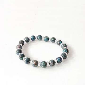 Krizokolla - hegyikristály karkötő 8 mm