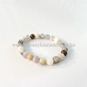 Fehéres merlinit női-férfi karkötő 8 mm Fehéres merlinit női-férfi karkötő 8 mm