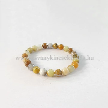 Sárgás-barnás merlinit női-férfi karkötő 8 mm Sárgás-barnás merlinit női-férfi karkötő 8 mm
