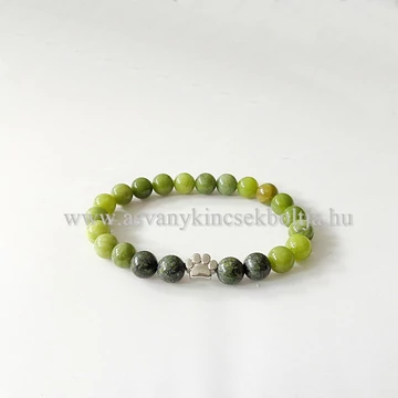 Sötét és világos zöld szerpentin karkötő 8 mm Sötét és világos zöld szerpentin karkötő 8 mm