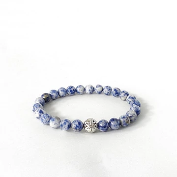 Foltos szodalit karkötő 8 mm Foltos szodalit karkötő 8 mm