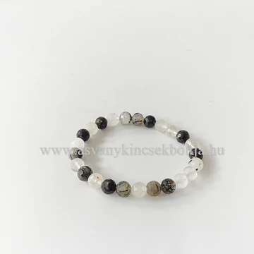 Turmalinkvarc fazettált karkötő 8 mm