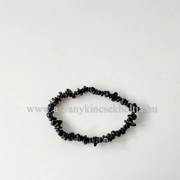 Fekete turmalin szemcsés karkötő