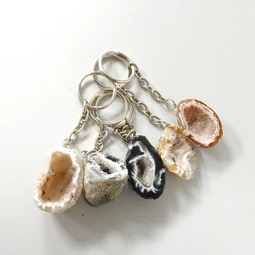 Kulcstartó achát mini geóda