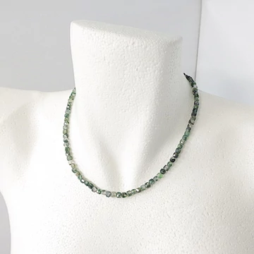 Fazettált kocka mohaachát lánc 4 mm 42 cm Fazettált kocka mohaachát lánc 4 mm 42 cm