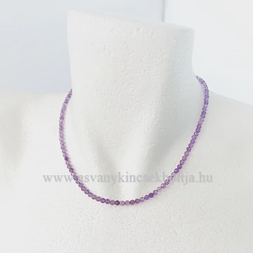 Ametiszt fazettált lánc 4 mm 42 cm Ametiszt fazettált lánc 4 mm 42 cm