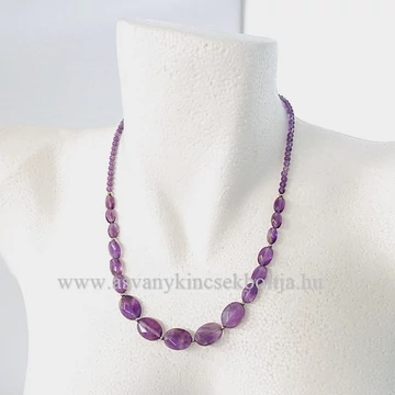 Ametiszt fazettált ovál nyaklánc 50 cm Ametiszt fazettált ovál nyaklánc 50 cm
