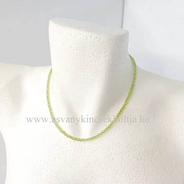 Krizolit fazettált lánc 3 mm 42 cm Krizolit fazettált lánc 3 mm 42 cm