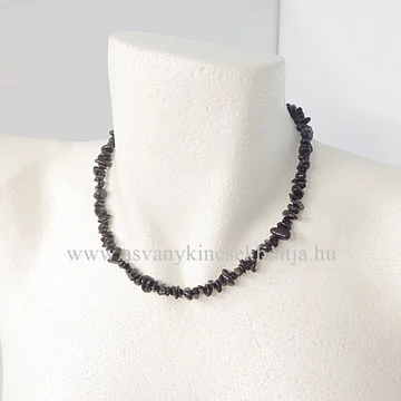 Fekete  turmalin szemcsés lánc 42 cm