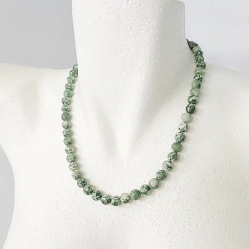 Foltos jáde női - férfi lánc 8 mm 50 cm Foltos jáde női - férfi lánc 8 mm 50 cm