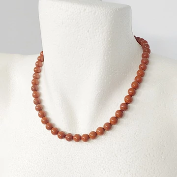 Vörös jáspis lánc 8 mm 43 cm Vörös jáspis lánc 8 mm 43 cm