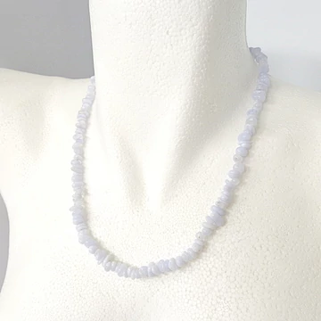 Kalcedon szemcsés lánc 50 cm