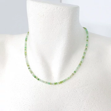 Krizopráz fazettált lánc 4x3 mm 43 cm