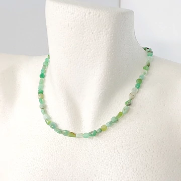 Krizopráz nugget lánc 43 cm