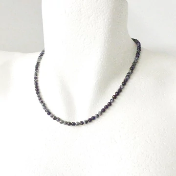 Hópehely obszidián lánc 4 mm 42 cm