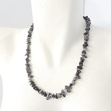 Hópehely obszidián szemcsés lánc 50 cm