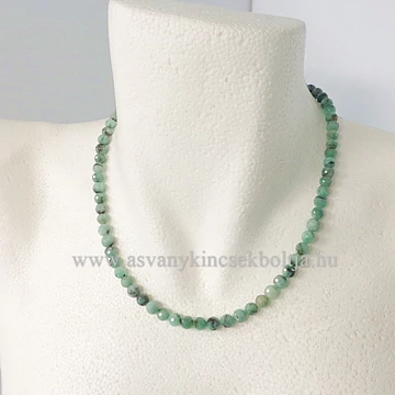 Smaragd fazettált lánc 6 mm 45 cm Smaragd fazettált lánc 6 mm 45 cm