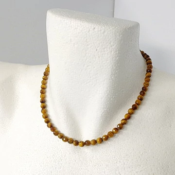 Fazettált tigrisszem lánc 6 mm 40 cm