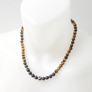 Tigrisszem - matt ónix férfi lánc 8 mm 50 cm