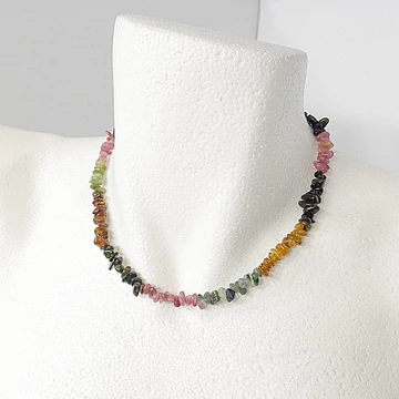 Turmalin szakaszos szemcsés lánc 40 cm extra