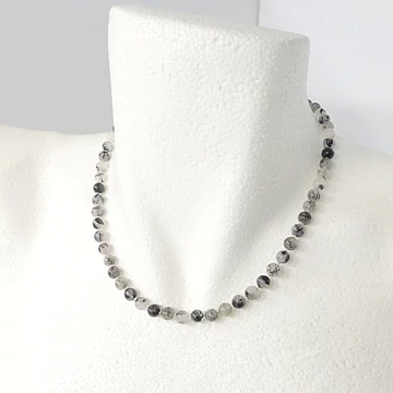 Turmalinkvarc lánc 6 mm 42 cm