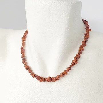 Vörös jáspis szemcsés lánc 42 cm Vörös jáspis szemcsés lánc 42 cm