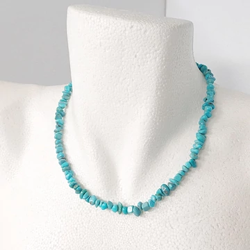 Türkiz szemcsés lánc 45 cm